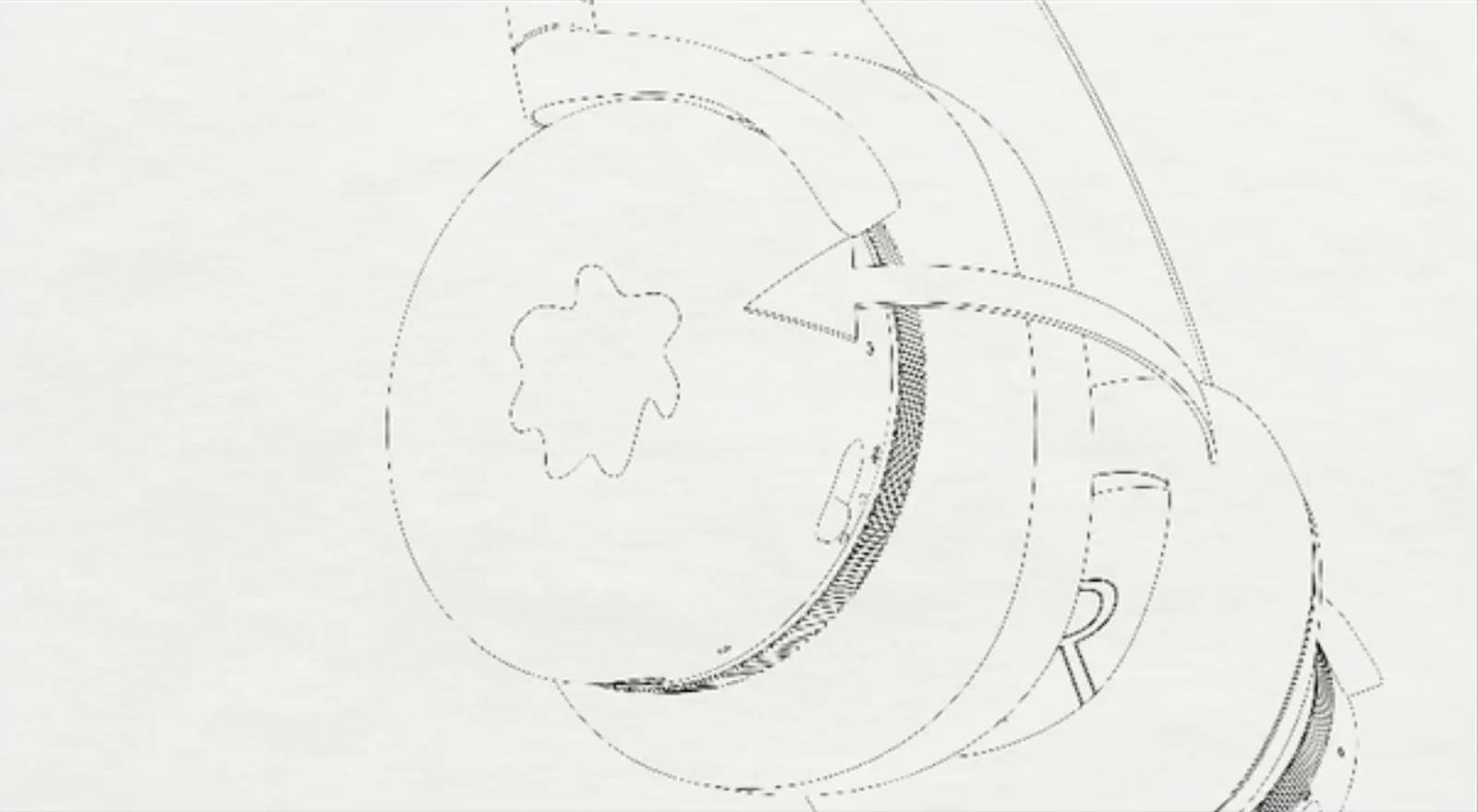 Storyboard close-up of the ear cup and transition toward a material detail