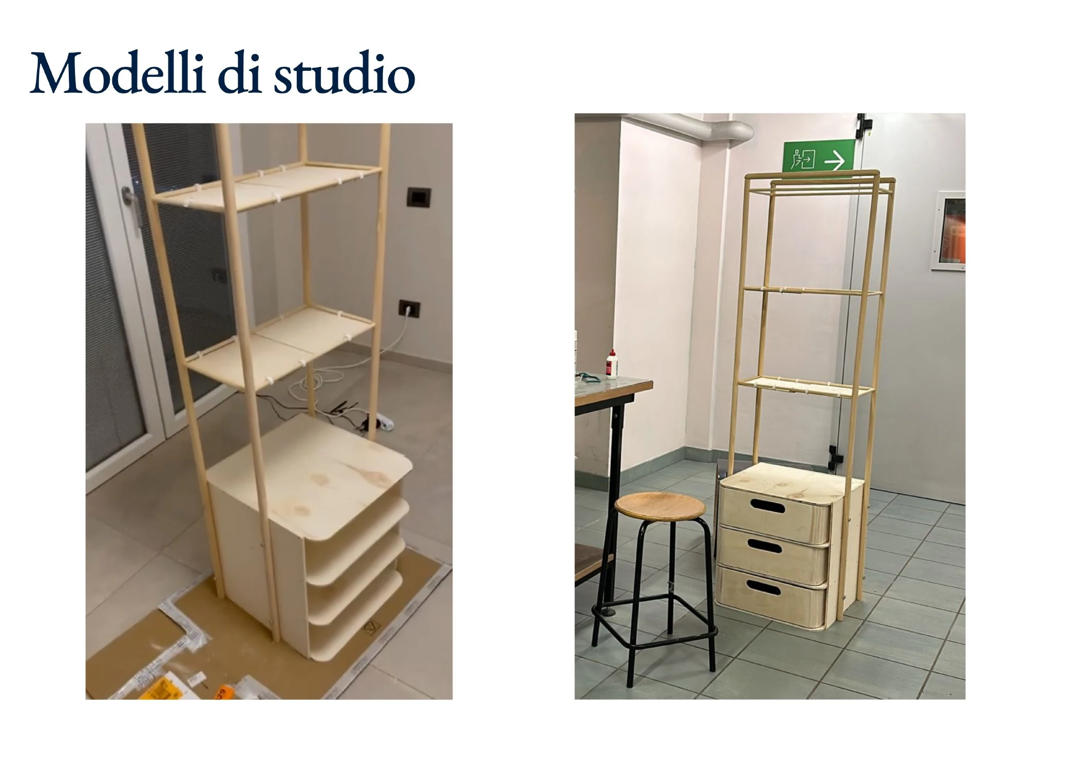 Selvia study models page showing physical furniture prototypes