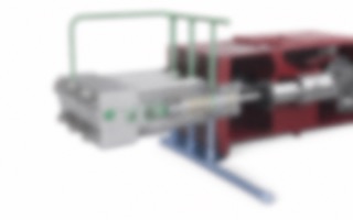 Blurred confidential industrial pump technical visualization preview on a white background